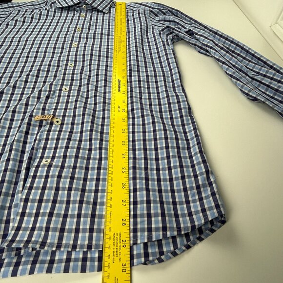 Eton Dress Shirt Mens EU 40 US 15 3/4 Contemporary Fit Blue Plaid Contrast Trim - Picture 10 of 15